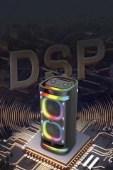 Bluetooth Hoparlör Rgb Işıklı Mikrofonlu Kumandalı Parti Speaker BTS-1990 Siyah