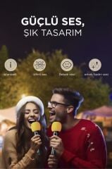 Bluetooth Hoparlör Rgb Işıklı Mikrofonlu Kumandalı Parti Speaker BTS-1990 Siyah