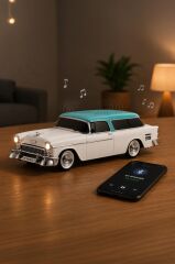Torima Bluetooth Hoparlör Klasik Araba Tasarımlı USB TF FM Destekli WS-1955 Beyaz