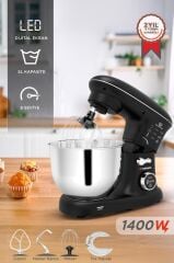 Torima TMK-1400DT Siyah Stand Mikser , Digital Göstergeli Hamur Yoğurma Makinesi ,5 Litre 1400W