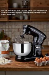 Stand Mikser Hamur Yoğurma Makinesi Dijital Göstergeli 5L 1400W TMK-1400DT Siyah
