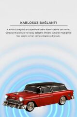 Bluetooth Hoparlör Klasik Araba Tasarımlı USB TF FM Destekli WS-1955 Kırmızı