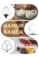 Stand Mikser Hamur Yoğurma Makinesi Dijital Göstergeli 5L 1400W TMK-1400DT Beyaz