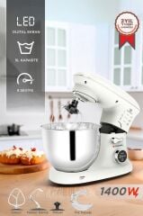Stand Mikser Hamur Yoğurma Makinesi Dijital Göstergeli 5L 1400W TMK-1400DT Beyaz