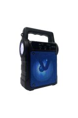 Bluetooth Hoparlör Güneş Enerjili Fenerli Taşınabilir Hoparlör KTS-1706 Siyah