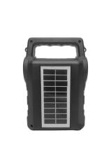 Bluetooth Hoparlör Güneş Enerjili Fenerli Taşınabilir Hoparlör KTS-1706 Siyah