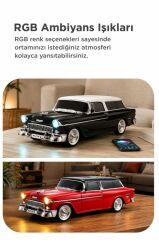Bluetooth Hoparlör Klasik Araba Tasarımlı USB TF FM Destekli WS-1955 Turkuaz