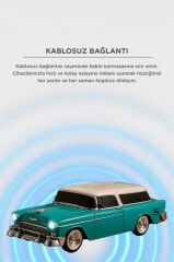 Bluetooth Hoparlör Klasik Araba Tasarımlı USB TF FM Destekli WS-1955 Turkuaz