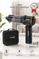 Araç İçi Süpürge 4IN1 Çok Fonksiyonlu Şarjlı Mini Ev Kullanımı İçin El Süpürgesi LT100 Siyah