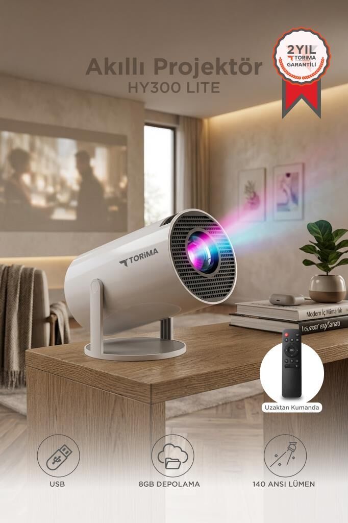 Taşınabilir Projektör Ev Sineması Android 11 Bluetooth Akıllı Projeksiyon HY300T Lite