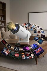 Taşınabilir Projektör Ev Sineması Android 11 Bluetooth Akıllı Projeksiyon HY300T Lite