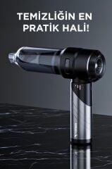 Araç İçi Süpürge Katlanabilir Çok Fonksiyonlu Şarjlı Mini Ev Kullanımı İçin El Süpürgesi LT101 Gri