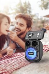 Bluetooth Hoparlör Telefon Tutacaklı Taşınabilir Şarjlı USB TF Kablosuz Speaker D32 Siyah