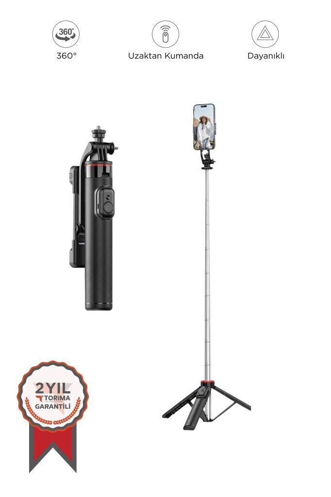 Torima Tripod Çok Amaçlı Kumandalı Selfie Çubuğu C13 Siyah