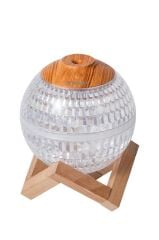 Hava Nemlendiricisi Rgb Işıklı Ahşap Standlı Kristal Top H10 Beyaz