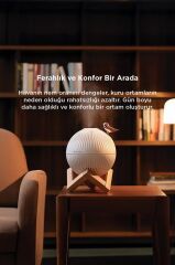 Hava Nemlendiricisi Gece Lambalı Ahşap Standlı Kuş Figürlü H13 Beyaz