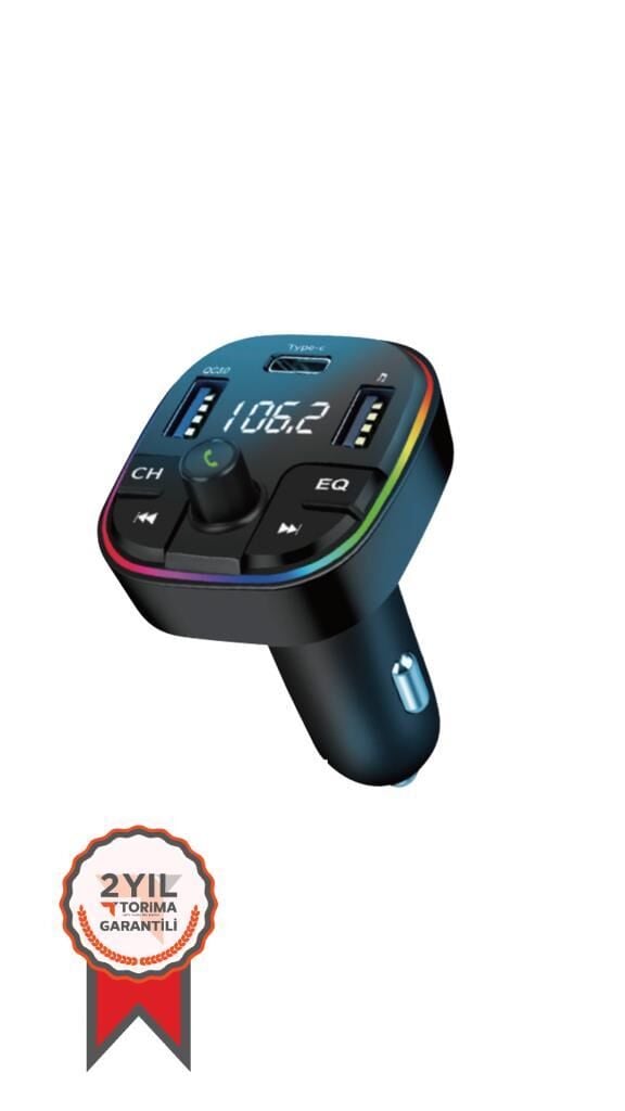Transmitter Şarj Özellikli Dijital Göstergeli Bluetooth Fm G11 Siyah