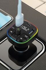Transmitter Şarj Özellikli Dijital Göstergeli Bluetooth Fm G11 Siyah