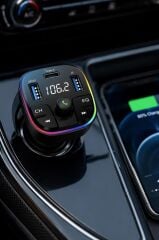 Transmitter Şarj Özellikli Dijital Göstergeli Bluetooth Fm G11 Siyah