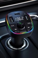 Transmitter Şarj Özellikli Dijital Göstergeli Bluetooth Fm G11 Siyah