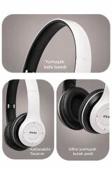 Bluetooth Kulaklık Kulak Üstü Kablosuz Kulaklık P47 Kırmızı
