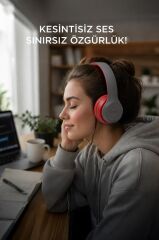 Bluetooth Kulaklık Kulak Üstü Kablosuz Kulaklık P47 Kırmızı
