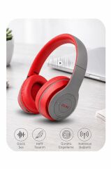 Bluetooth Kulaklık Kulak Üstü Kablosuz Kulaklık P47 Kırmızı