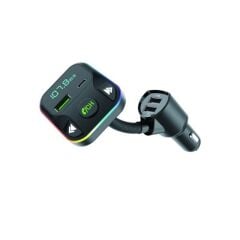 Transmitter Şarj Özellikli Dijital Göstergeli Bluetooth Fm G12 PD Siyah