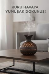 Hava Nemlendiricisi Led Işıklı Flower Ultrasonik 300 ML H15 Koyu Kahverengi