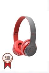 Bluetooth Kulaklık Kulak Üstü Kablosuz Kulaklık P47 Kırmızı
