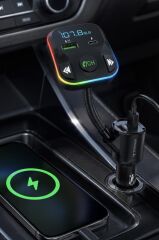 Transmitter Şarj Özellikli Dijital Göstergeli Bluetooth Fm G12 PD Siyah