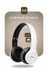 Bluetooth Kulaklık Kulak Üstü Kablosuz Kulaklık P47 Beyaz