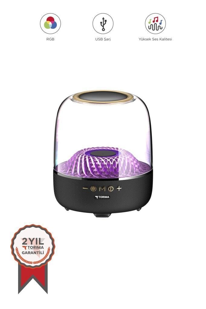 Bluetooth Hoparlör Rgb Işıklı Speaker D33 Siyah