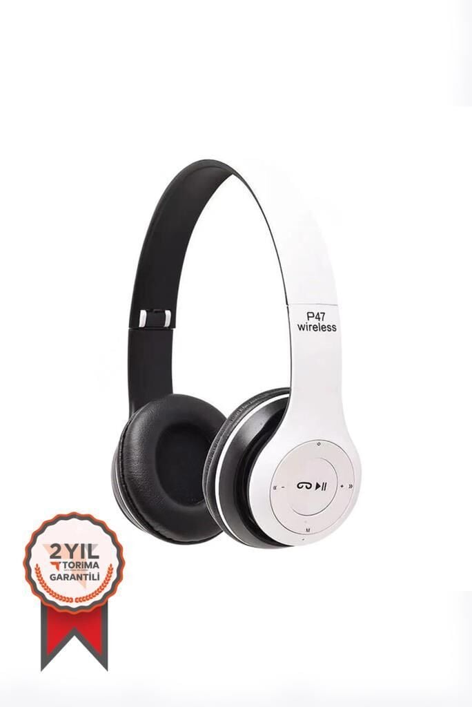 Bluetooth Kulaklık Kulak Üstü Kablosuz Kulaklık P47 Beyaz