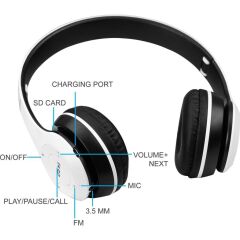 Torima P47 Extra Bass Wireless Bluetooth Kulaklık 5.0+EDR FM Radyo Beyaz