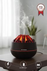 Hava Nemlendiricisi Odun Ateşi Efektli Ultrasonik 300 ML H11 Koyu Kahve