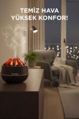 Hava Nemlendiricisi Odun Ateşi Efektli Ultrasonik 300 ML H11 Koyu Kahve