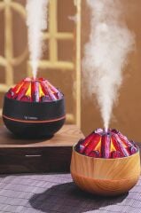 Hava Nemlendiricisi Odun Ateşi Efektli Ultrasonik 300 ML H11 Koyu Kahve