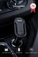 Transmitter Şarj Özellikli Dijital Göstergeli Bluetooth Fm G8 PD Siyah