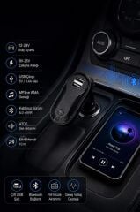 Transmitter Şarj Özellikli Dijital Göstergeli Bluetooth Fm G8 PD Siyah