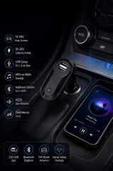 Transmitter Şarj Özellikli Dijital Göstergeli Bluetooth Fm G8 PD Siyah