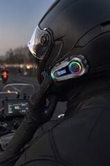 Motosiklet Bluetooth Kask Kulaklığı Lcd Ekranlı İnterkom Q10 Siyah