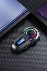 Motosiklet Bluetooth Kask Kulaklığı Lcd Ekranlı İnterkom Q10 Siyah