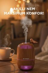 Hava Nemlendiricisi Buhar Makinesi Kuş Detaylı Ahşap Görünümlü 280 ML H17 Açık Kahverengi
