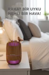 Hava Nemlendiricisi Buhar Makinesi Kuş Detaylı Ahşap Görünümlü 280 ML H17 Açık Kahverengi