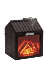 Hava Nemlendiricisi Şömine Efektli Sessiz Ultrasonik 200 ML H9 Koyu Kahverengi