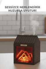 Hava Nemlendiricisi Şömine Efektli Sessiz Ultrasonik 200 ML H9 Koyu Kahverengi