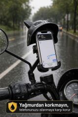 Torima Telefon Tutucu Kedili Motorsiklet Bisiklet Oto Aksesuarları JX047 Siyah