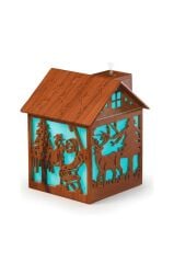 Hava Nemlendiricisi Buhar Makinesi Yılbaşı Temalı Ahşap Görünümlü 240 ML H14 Açık Kahverengi