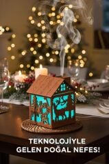 Hava Nemlendiricisi Buhar Makinesi Yılbaşı Temalı Ahşap Görünümlü 240 ML H14 Açık Kahverengi